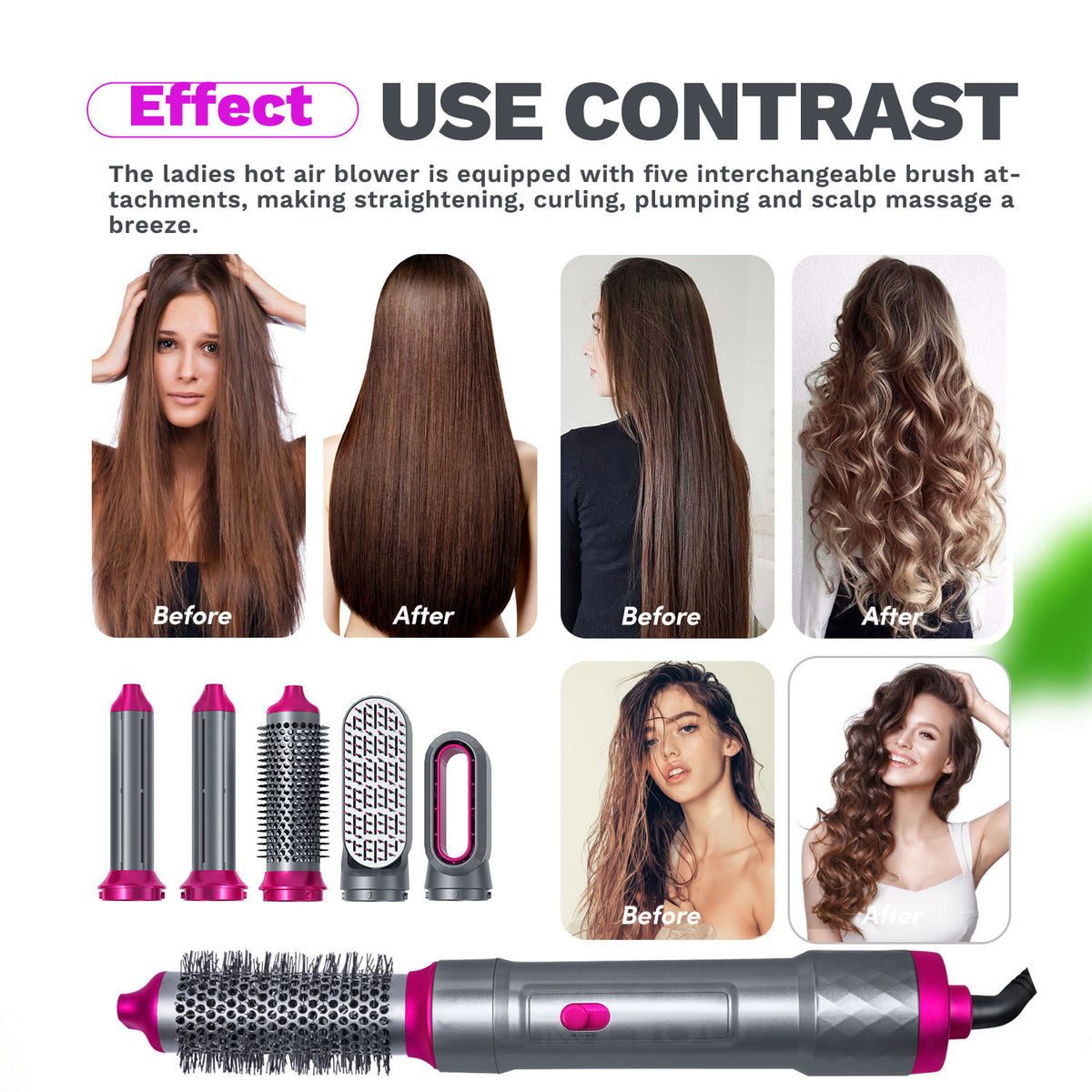 Multi-Functional Hair Dryer 5-In-1